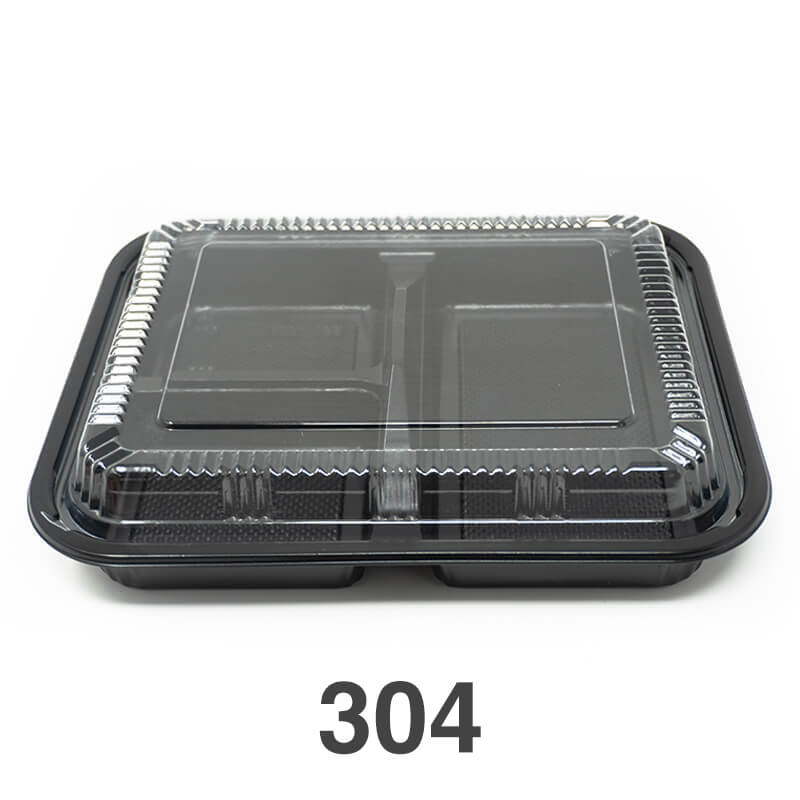 TZ-304 PS Black Takeout Bento Box (252/case) — MTC Kitchen