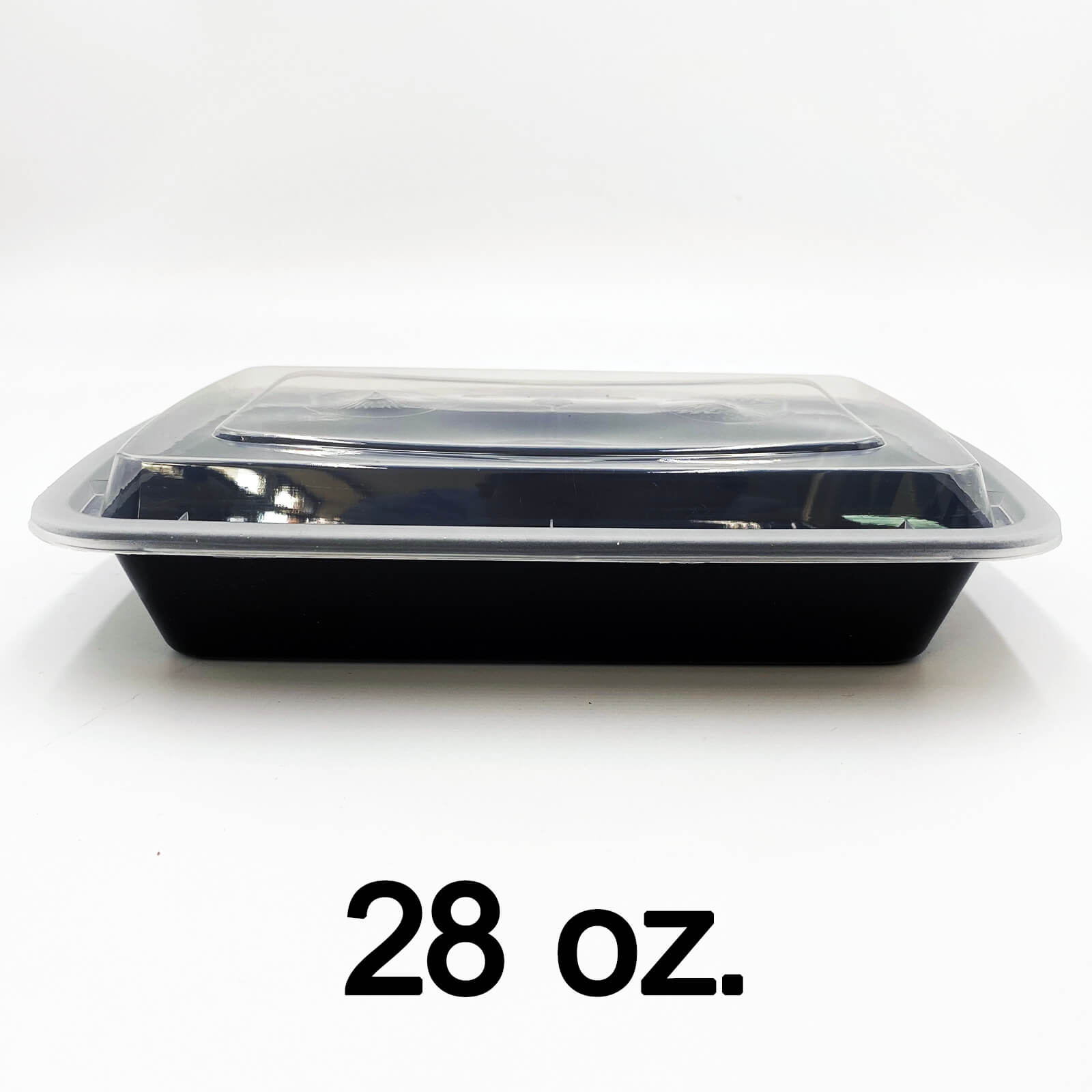 28oz Black Microwavable Food Storage Rectangular Container with