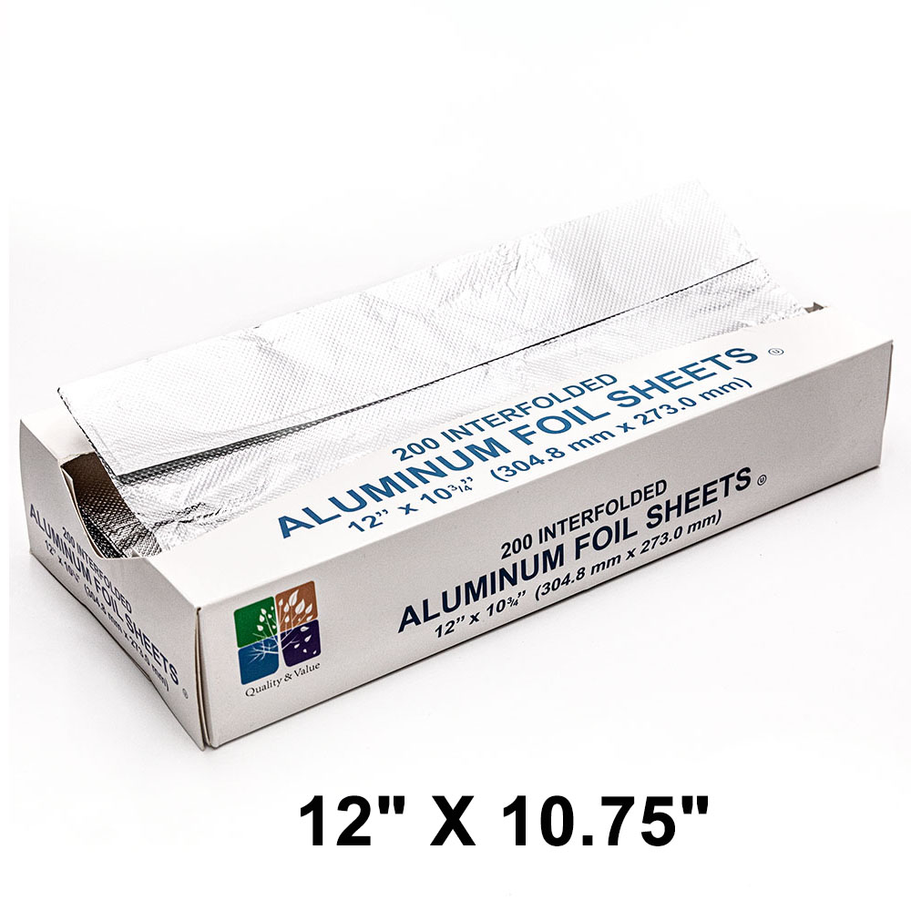 Pop-Up Interfolded Aluminum Foil Sheets, 12 x 10 3/4, Silver, 500/Box -  mastersupplyonline