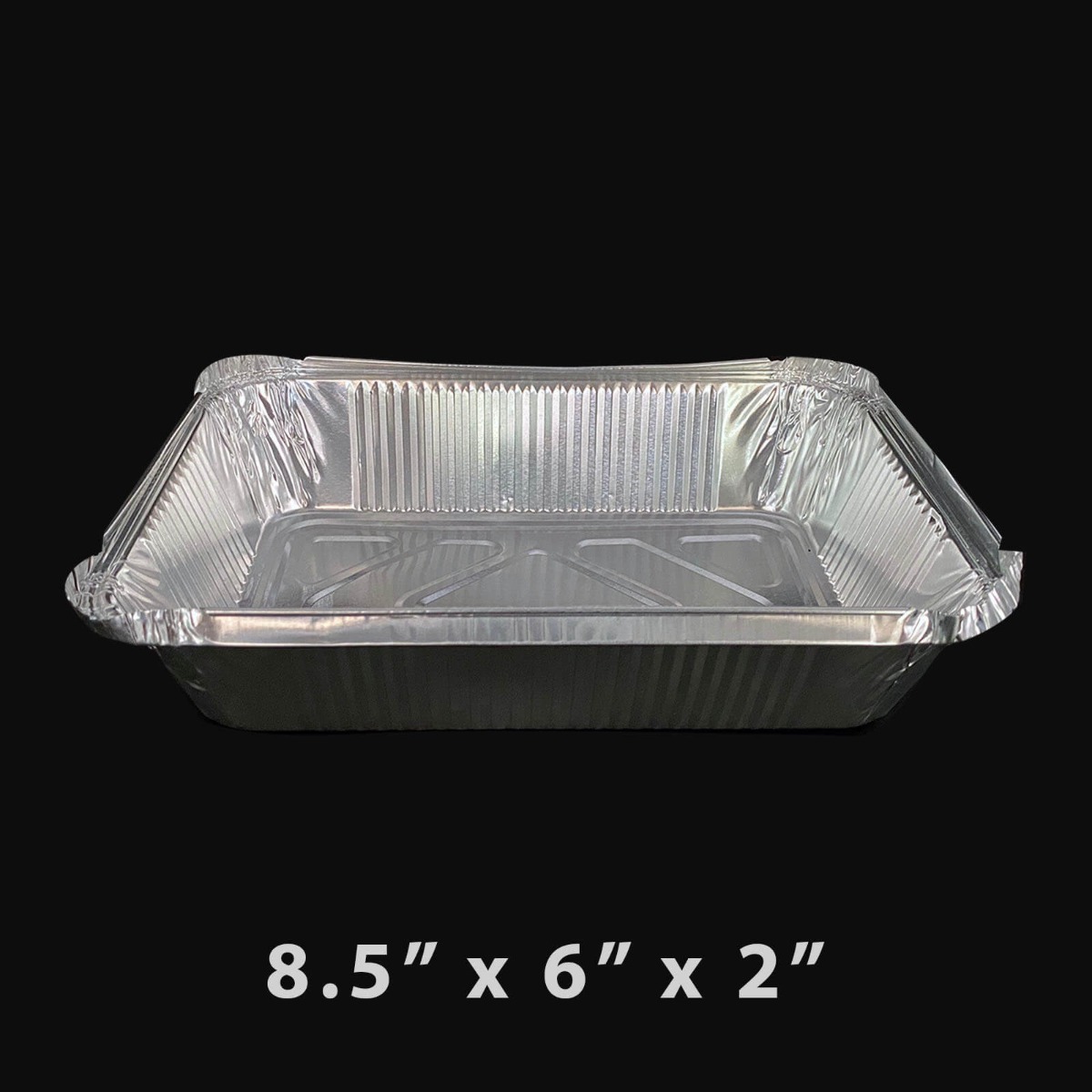 50 Packs Aluminum Foil Pans with Lids 8 x 6 Inch Disposable Foil Pans,  2.25lb Capacity Foil Food Containers with Lids,Disposable Cookware Tin Pans  for