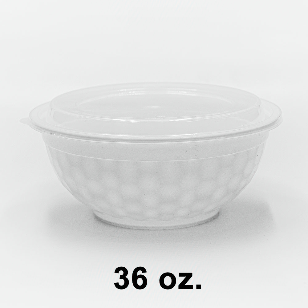 36 oz Disposable To Go Bowls with lids Black 150 set