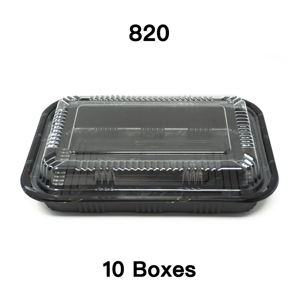 Square White Plastic 3-Compartment Hinged Food Container 8 X 8 X 3 -  150/Case 