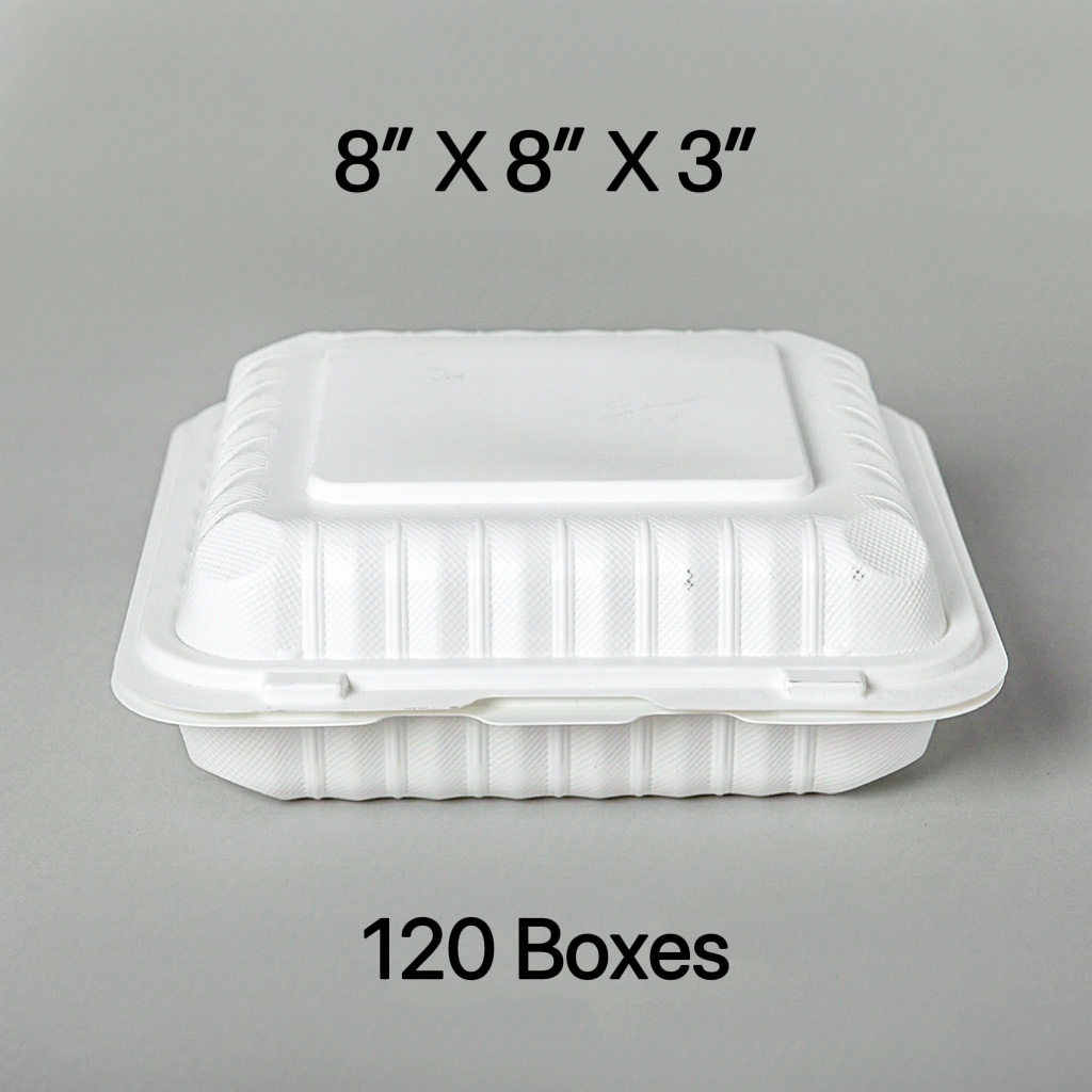 Plastic Hinged 3-Compartment Take-Out Container (150/Case)