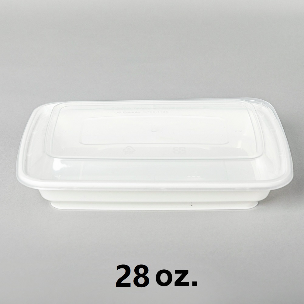 28 oz Togo Containers with Lids Black 150 Set