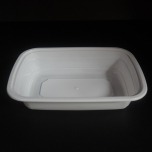 24 oz. Rectangular White Plastic Deli Container Set - 150/Case
