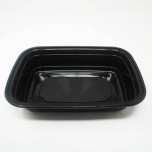 38 oz. Rectangular Black Plastic Deli Container Set - 150/Case