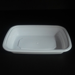 16 oz. 长方形白色塑料餐盒套装 - 150套/箱