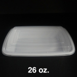 FH 26oz. Rectangular White Plastic Container Set - 150/Case