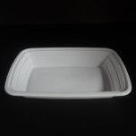 FH 26oz. Rectangular White Plastic Container Set - 150/Case