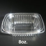 8oz. Rectangular Clear Plastic Container Set - 250/Case