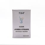 7 3/4" Jumbo Clear Plastic Individual Wrapped Straw - 9600/Case