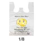 Smile Face White Plastic T-Shirt Bag 1/8 - 800/Case