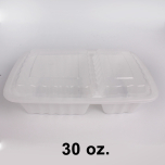 30 oz. Rectangular White Plastic 2 Comp. Container Set (8288) - 150/Case