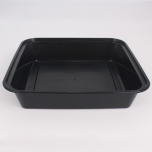 SR 8" X 8" 正方形黑色塑料餐盒套装 (8148) - 150套/箱