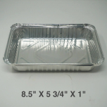 8.5" X 5 3/4" X 1" 1.5lbs. Oblong Shallow Aluminum Foil Pan 768/788 - 500/Case