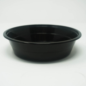 16 oz. Round Black Plastic Deli Container Set - 150/Case