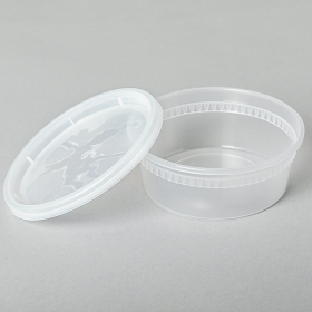 HT 64 oz. Round Clear Plastic Soup Container Set - 120/Case