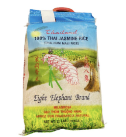 Eight Elephant Jasmine Rice - 22LB/case