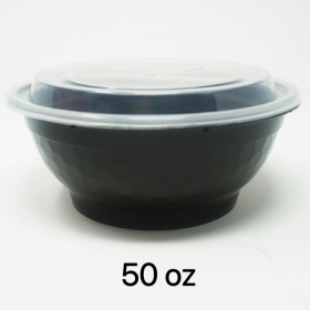 FH 50 oz. 圆形黑色塑料碗套装 - 150套/箱