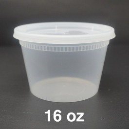 16 oz. 圆形透明塑料汤盒套装 - 240套/箱